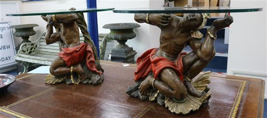 A pair of Venetian Blackamoor tables, W.70cm